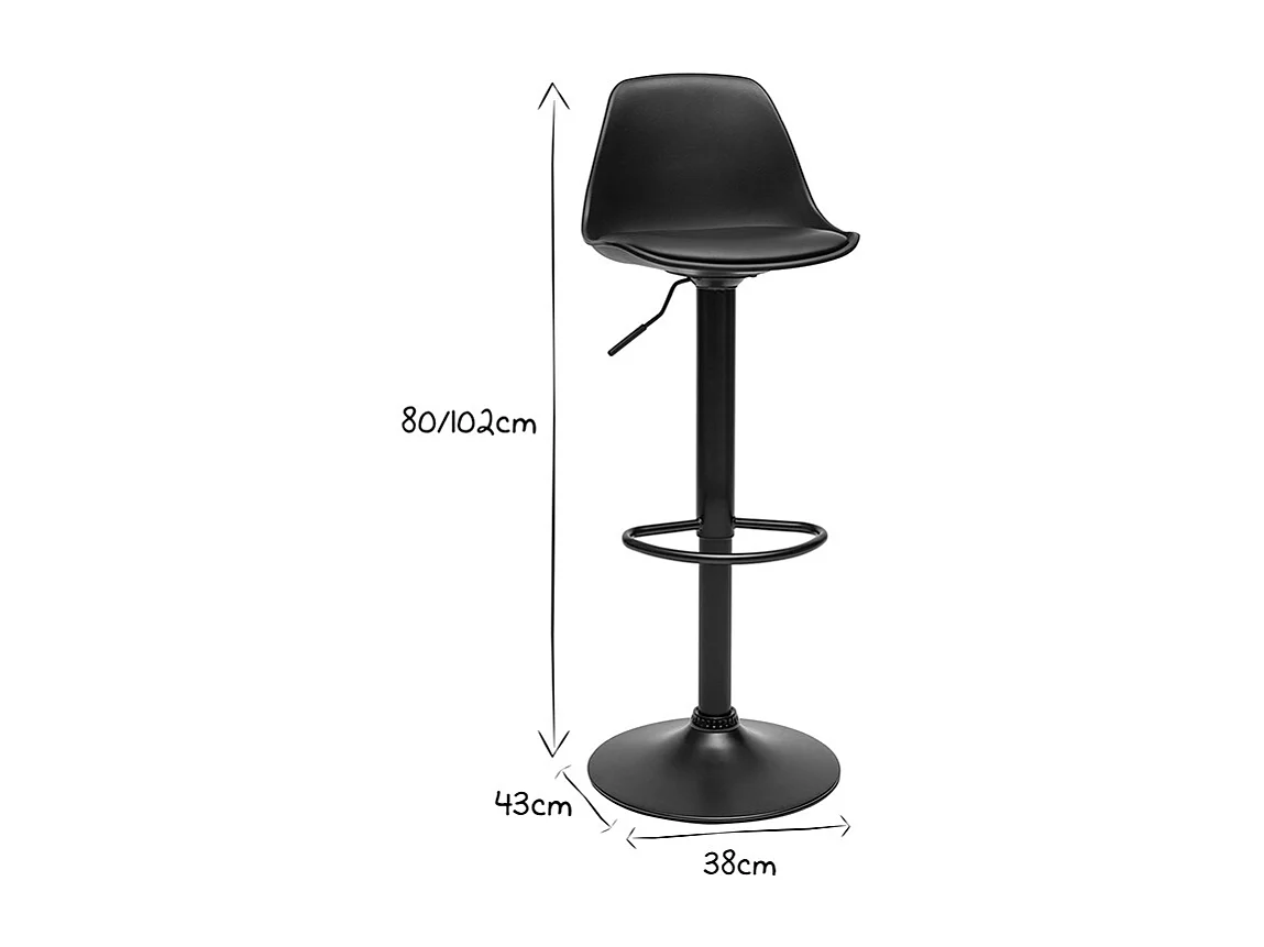 Design schwarze Barhocker (2er Set) STEEVY