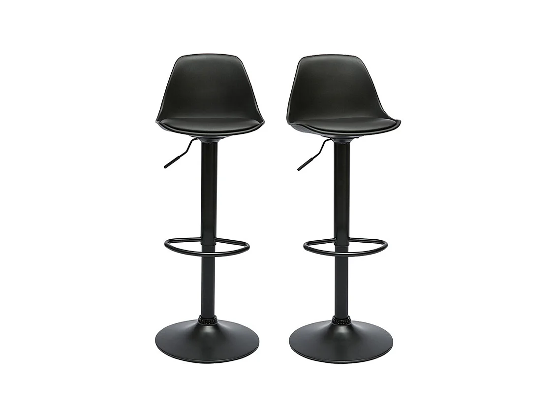 Tabourets de bar design noirs (lot de 2) STEEVY