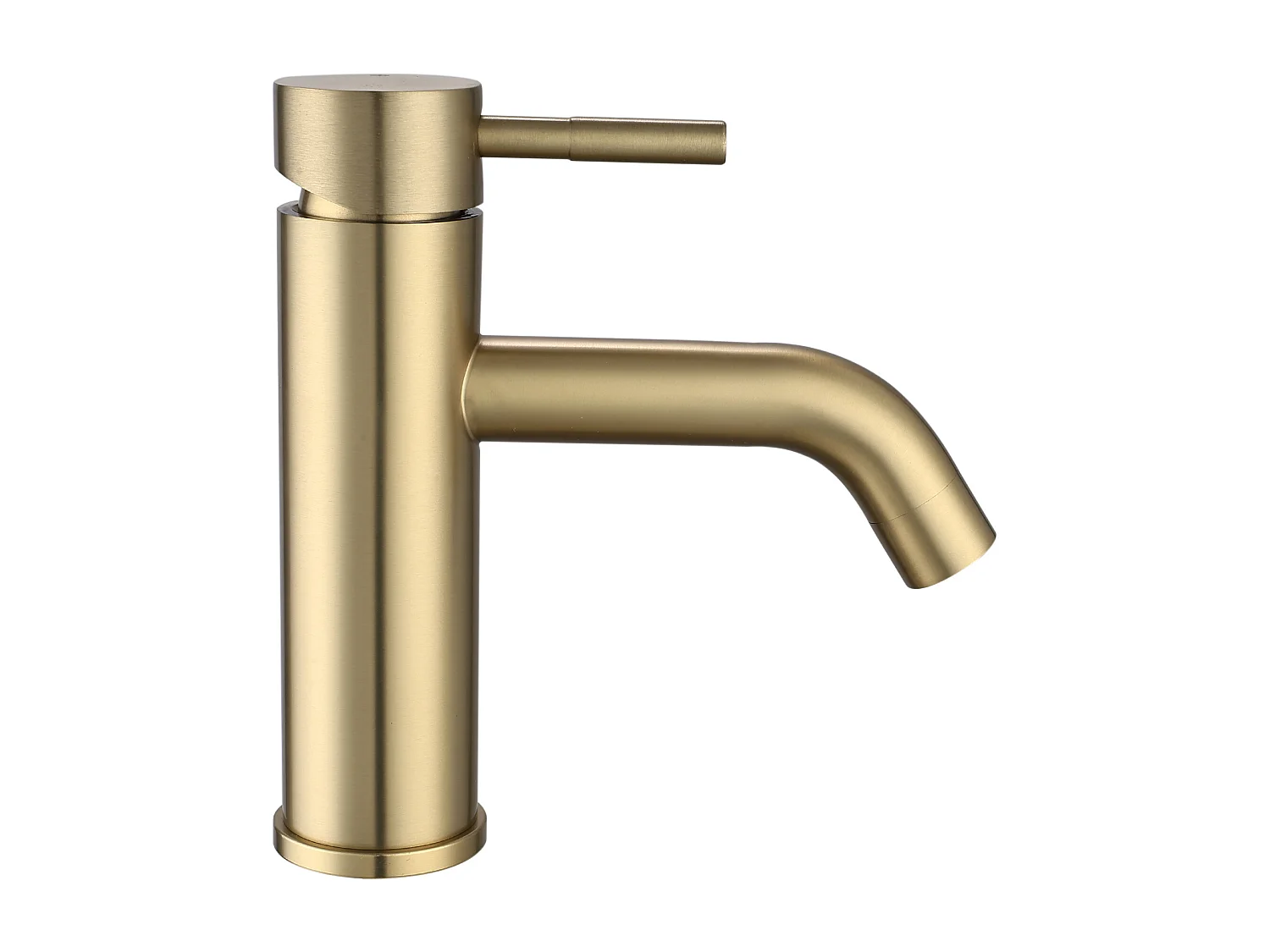 Rubinetto miscelatore meccanico arrotondato H17,3 cm in inox spazzolato Dorato - SALAVAN