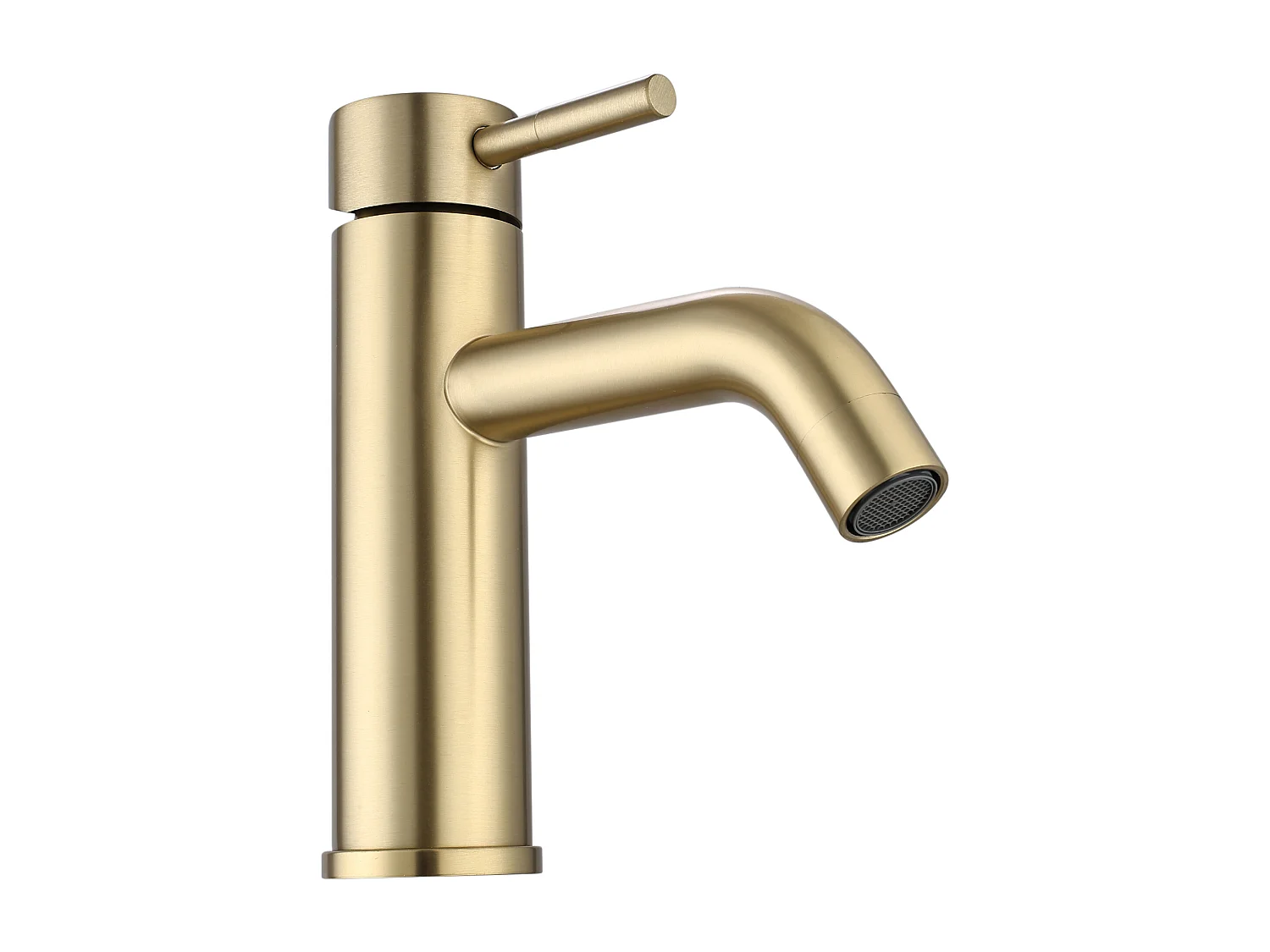 Rubinetto miscelatore meccanico arrotondato H17,3 cm in inox spazzolato Dorato - SALAVAN