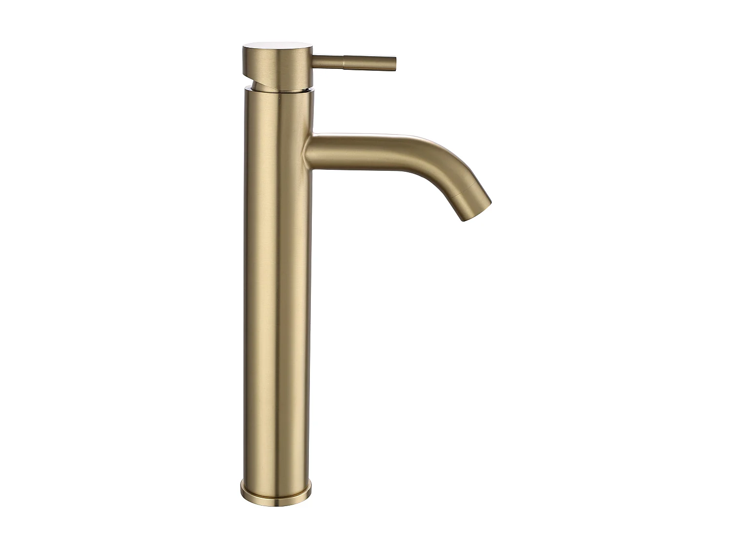 Robinet mitigeur mécanique arrondi en inox brossé - Doré - H30,6 cm - SALAVAN