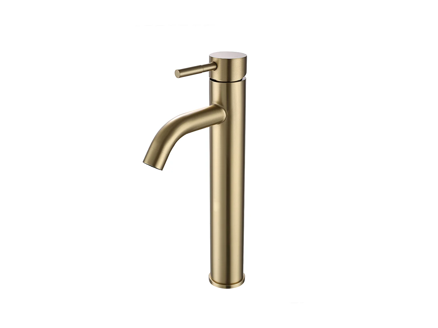 Robinet mitigeur mécanique arrondi en inox brossé - Doré - H30,6 cm - SALAVAN