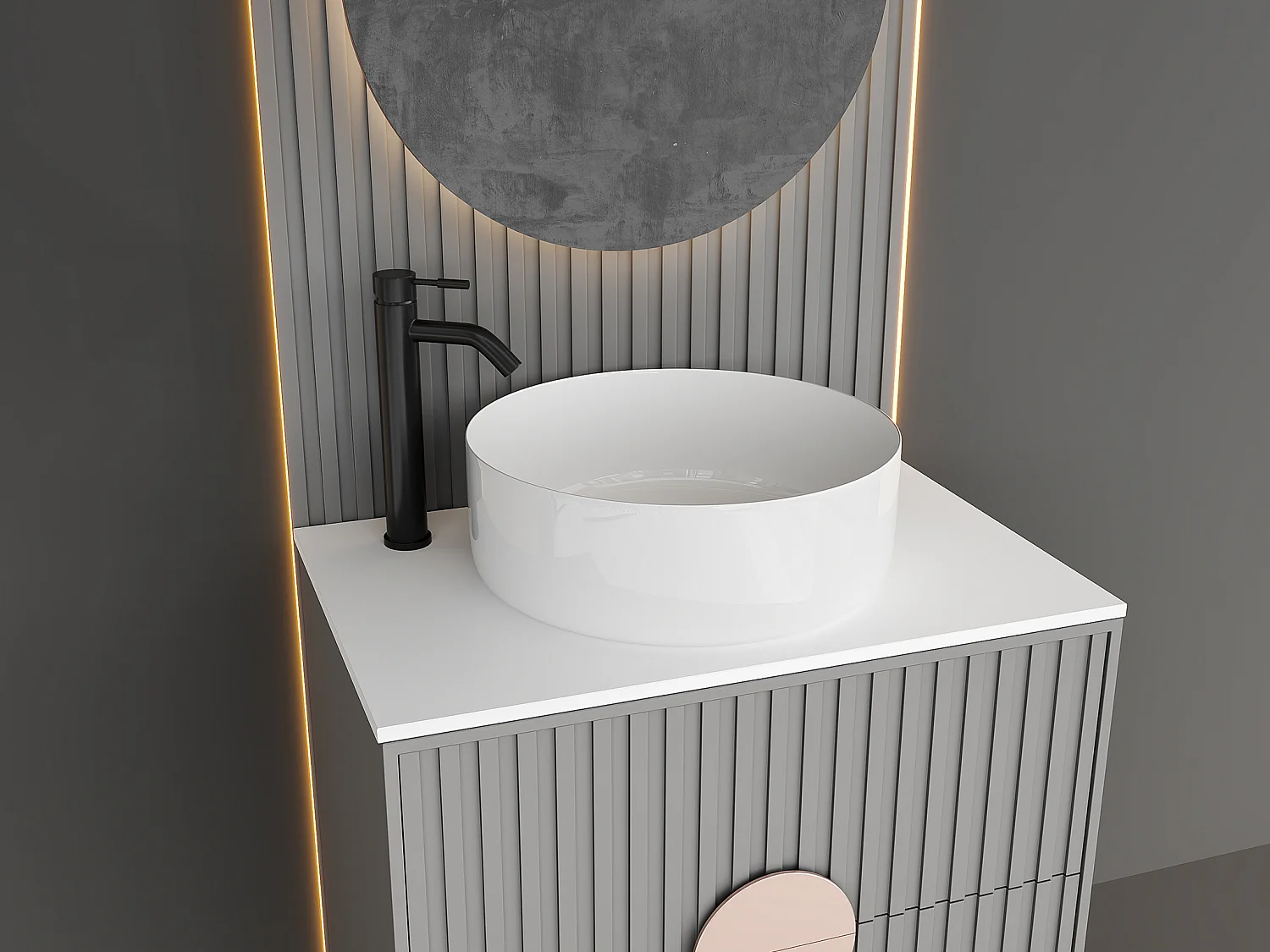 Torneira misturadora mecânica arredondada em inox - Preto mate - A 30,6 cm - SALAVAN