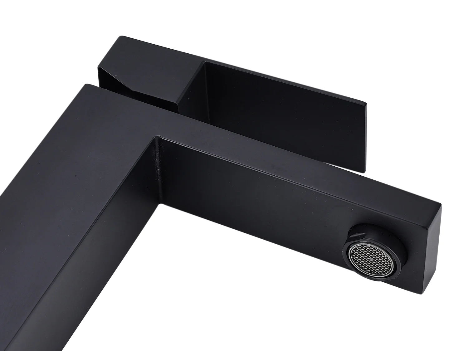 Robinet mitigeur mécanique carré en inox - Noir mat - H17,8  - CANILAS