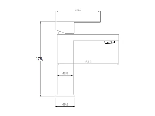 Robinet mitigeur mécanique carré en inox - Noir mat - H17,8  - CANILAS