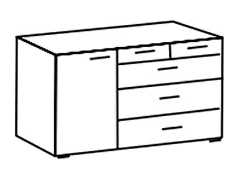 Ensemble de chambre à coucher complète (lit adulte 180 x 200 cm + 2 tables de chevet + armoire  + commode )