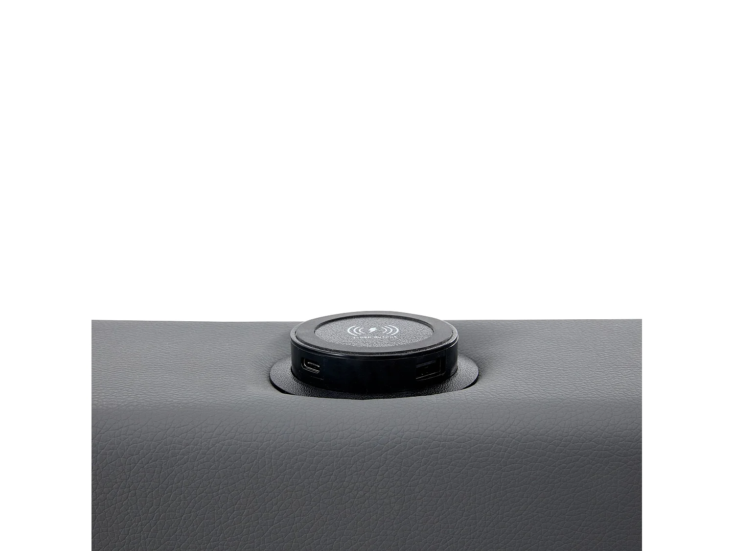 Lit rembourré 160x200 cm, avec port USB, éclairage LED, 4 tiroirs, sans matelas, PU, gris