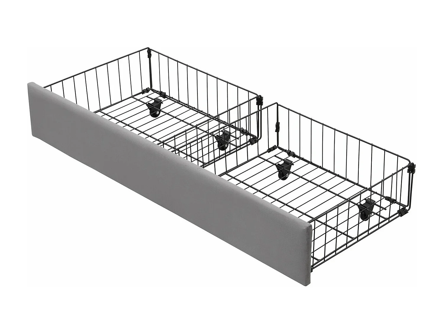 Cama com arrumação 140x200 cm, Cama estofada com arrumação e gavetas, tecido de veludo, estrado de ripas, cama de casal, amplo espaço de arrumação, cinzento