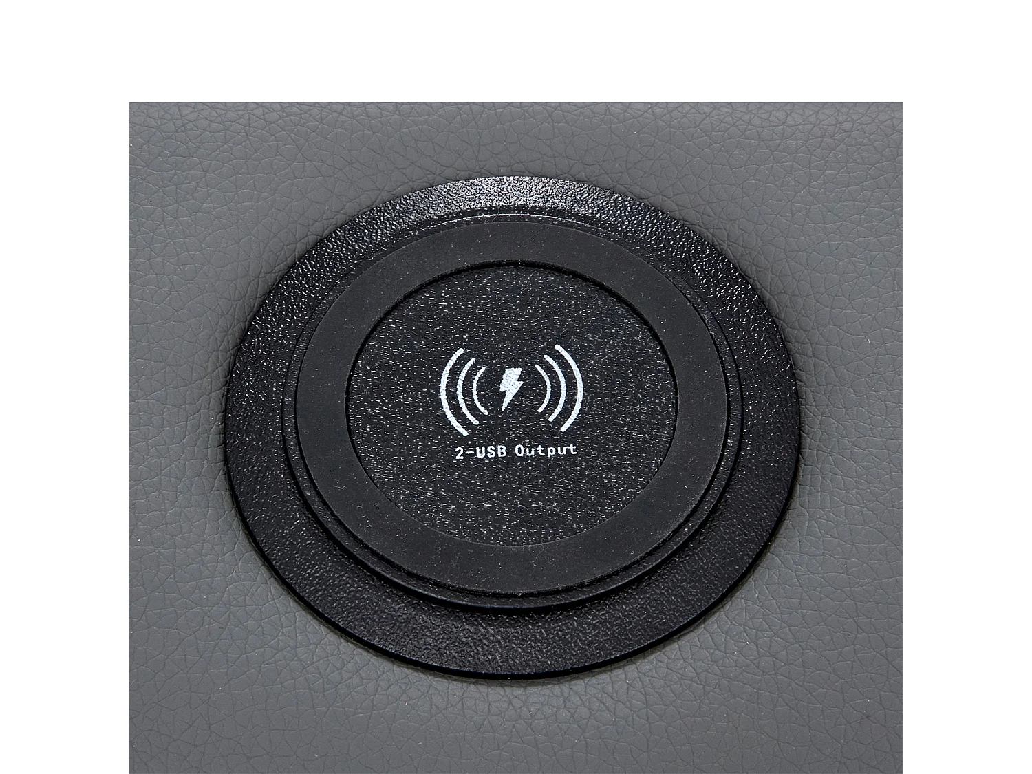 Lit rembourré 160x200cm, avec port USB, éclairage LED et espace de rangement, sans matelas, PU, gris