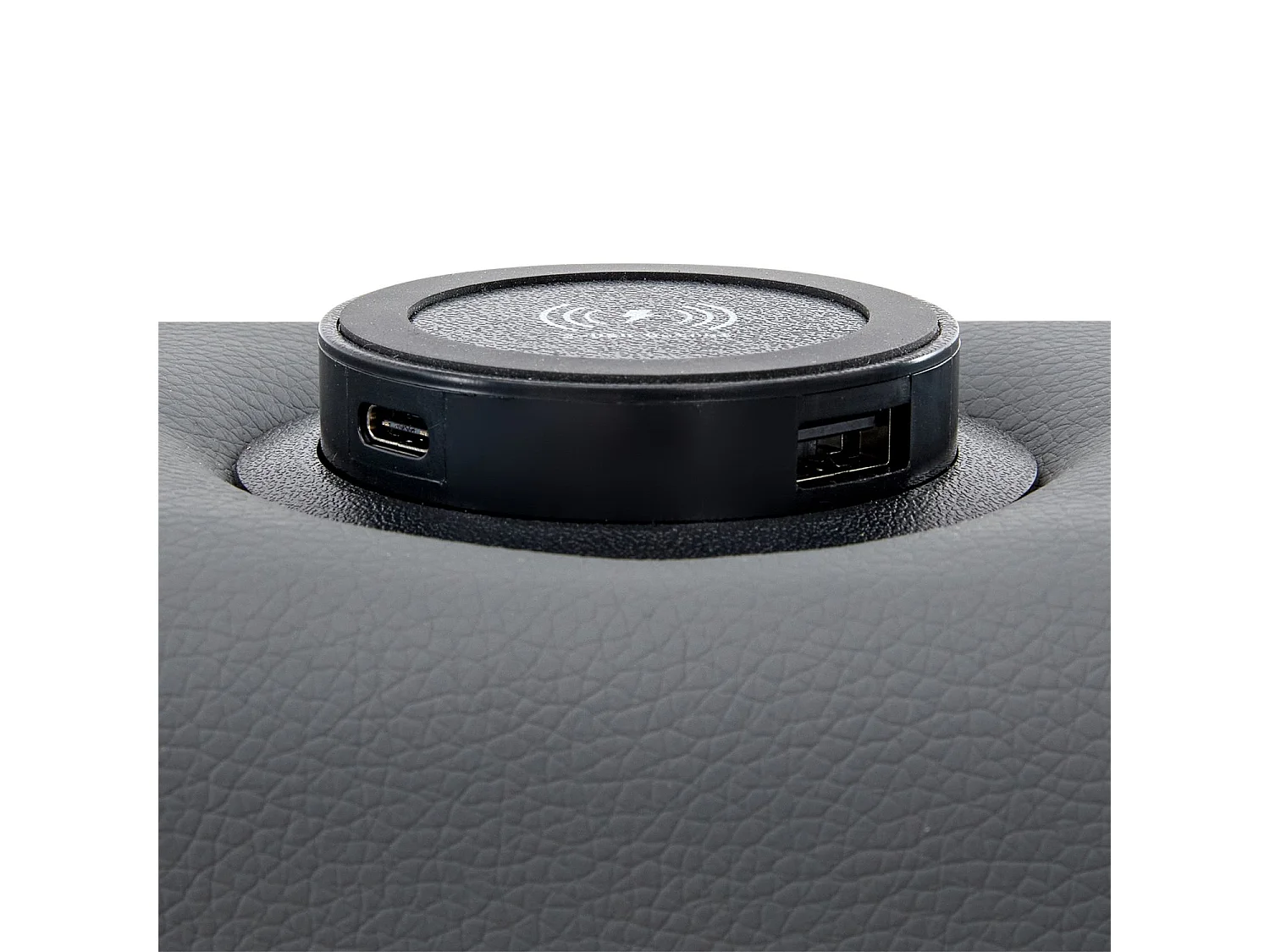 Lit rembourré 90x190 cm, avec port USB, éclairage LED, 4 tiroirs, sans matelas, PU, gris