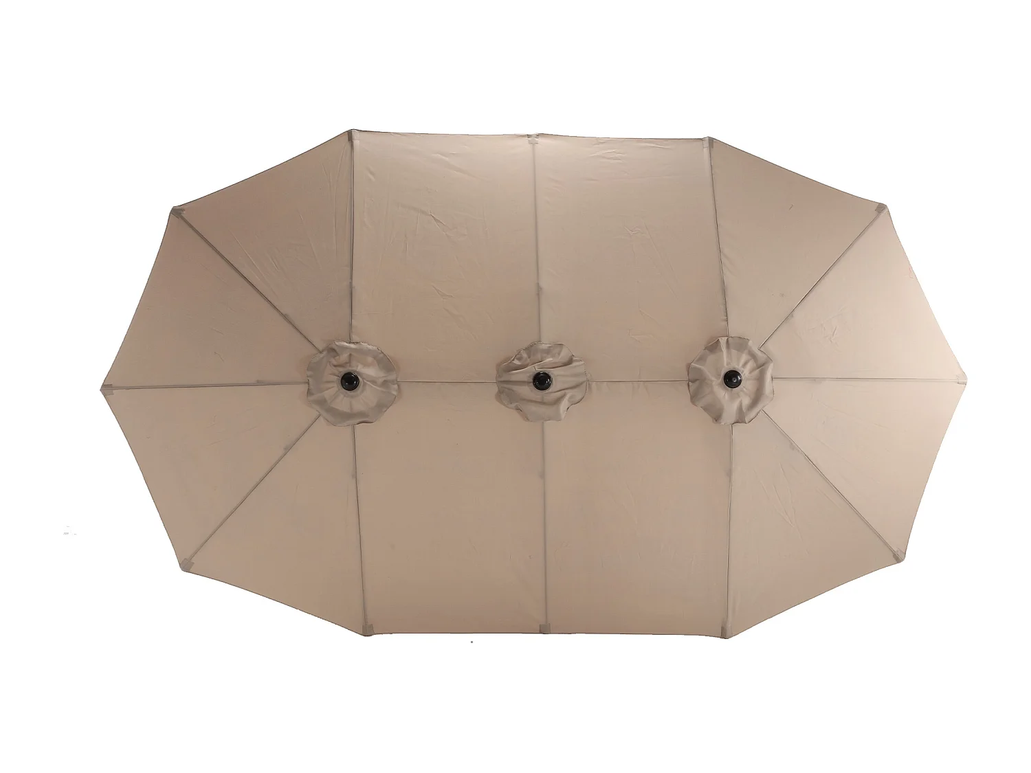 Parasol déporté - en acier et 100% tissu polyester - pour balcon jardin plage - Sans Base - 294x294x250cm - Kaki