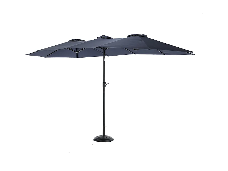 Deportiertes Parasol - in Stahl und 100% Polyester Stoff - für Balkon Strandgarten - ohne Basis - 453x267x255 cm - Nachtblau