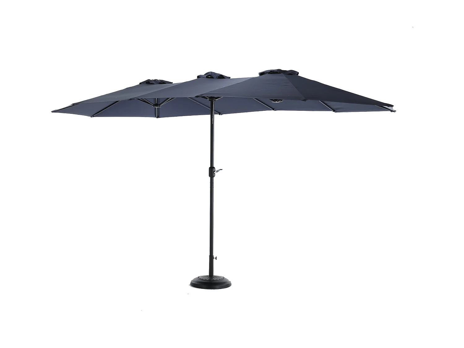 Gedeporteerd parasol - in staal en 100% polyester stof - voor balkon strandtuin - zonder basis - 453x267x255cm - nachtblauw