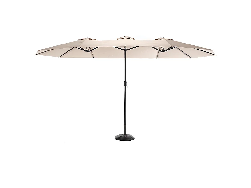 Deportiertes Parasol - Stahl und 100% Polyester - für Strandgartenbalkon - ohne Basis - 453x267x255 cm - Khaki - Khaki