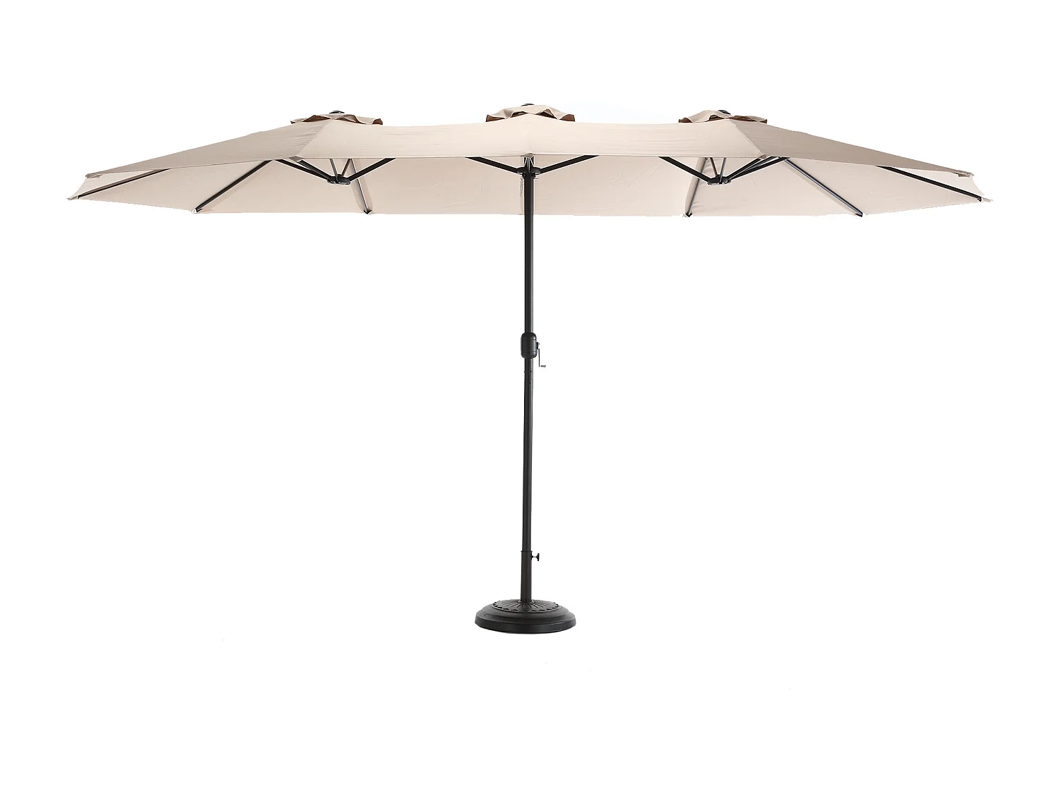 Gedeporteerd parasol - staal en 100% polyester stof - voor strandtuinbalkon - zonder basis - 453x267x255cm - kaki