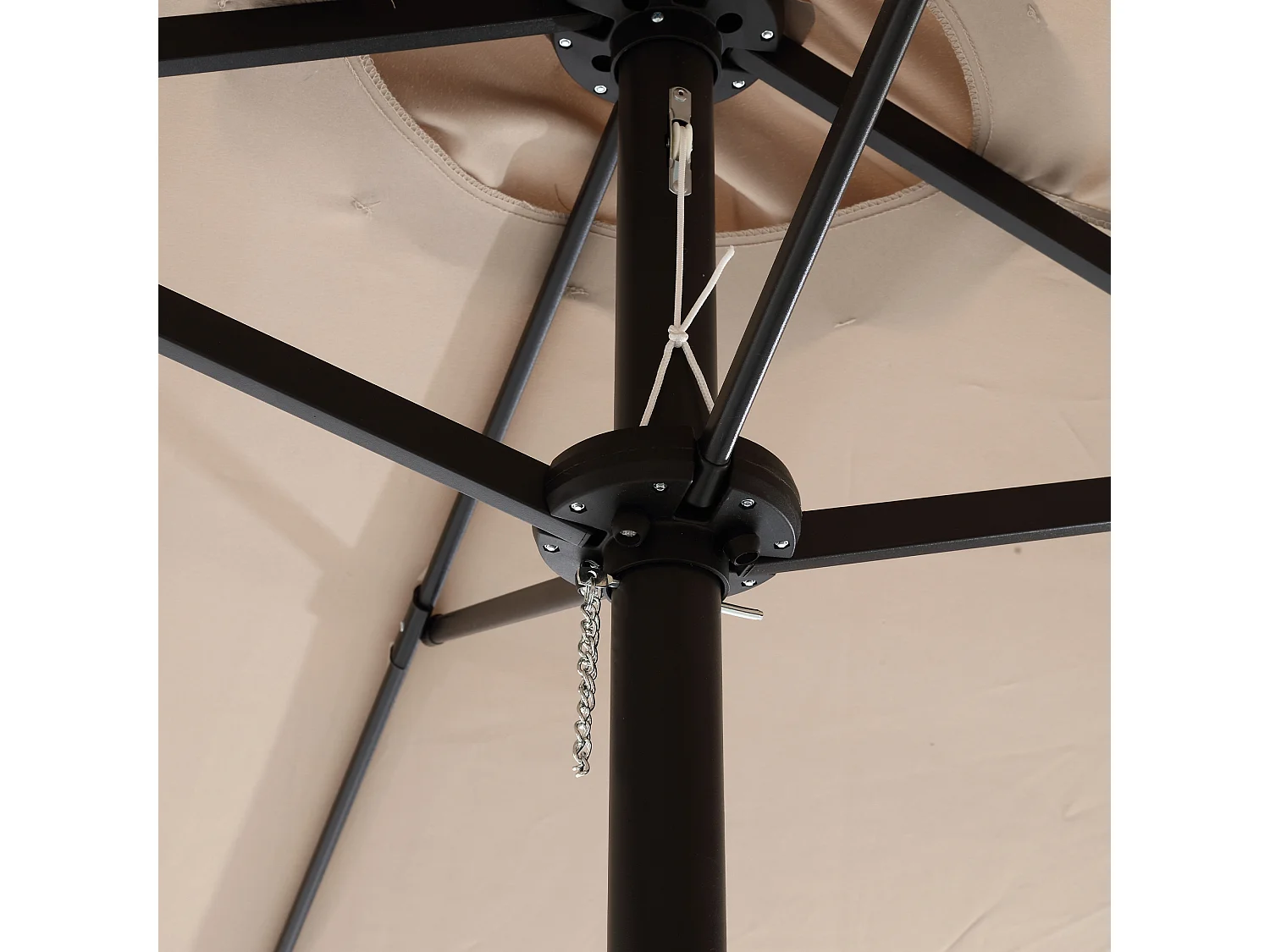 Gedeporteerd parasol - staal en 100% polyester stof - voor strandtuinbalkon - zonder basis - 453x267x255cm - kaki