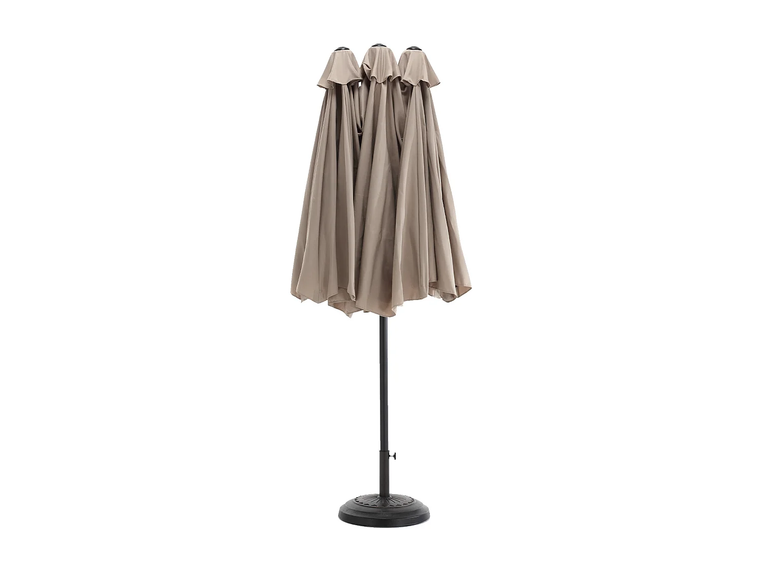 Parasol déporté - en acier et 100% tissu polyester - pour balcon jardin plage - Sans Base - 453x267x255cm - Kaki