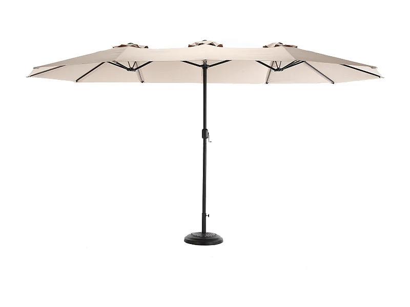Parasol déporté - en acier et 100% tissu polyester - pour balcon jardin plage - Sans Base - 453x267x255cm - Kaki