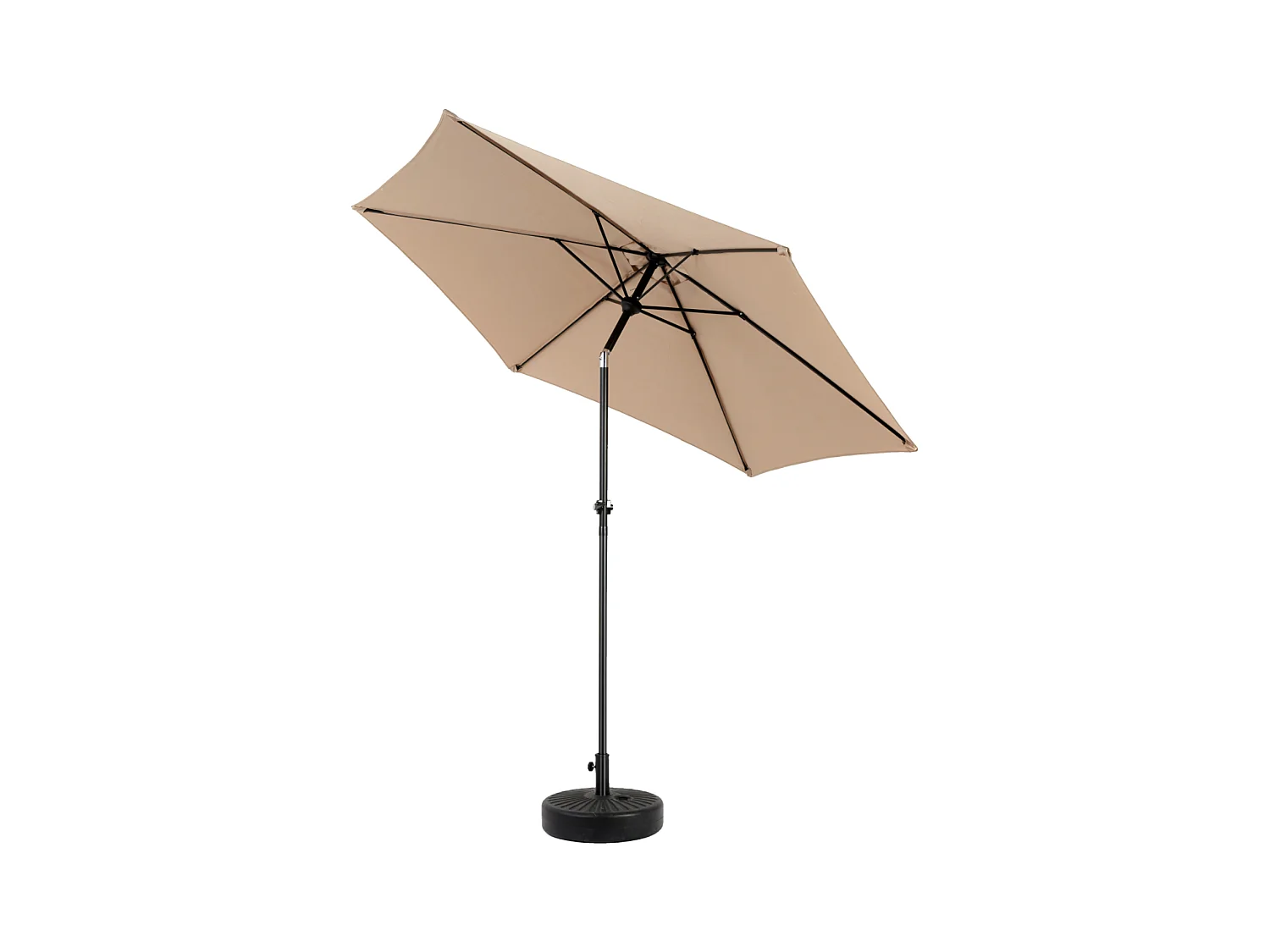Parasol déporté pour balcon jardin plage - en acier et 100% tissu polyester - Sans Base - 264x264x250cm - Kaki