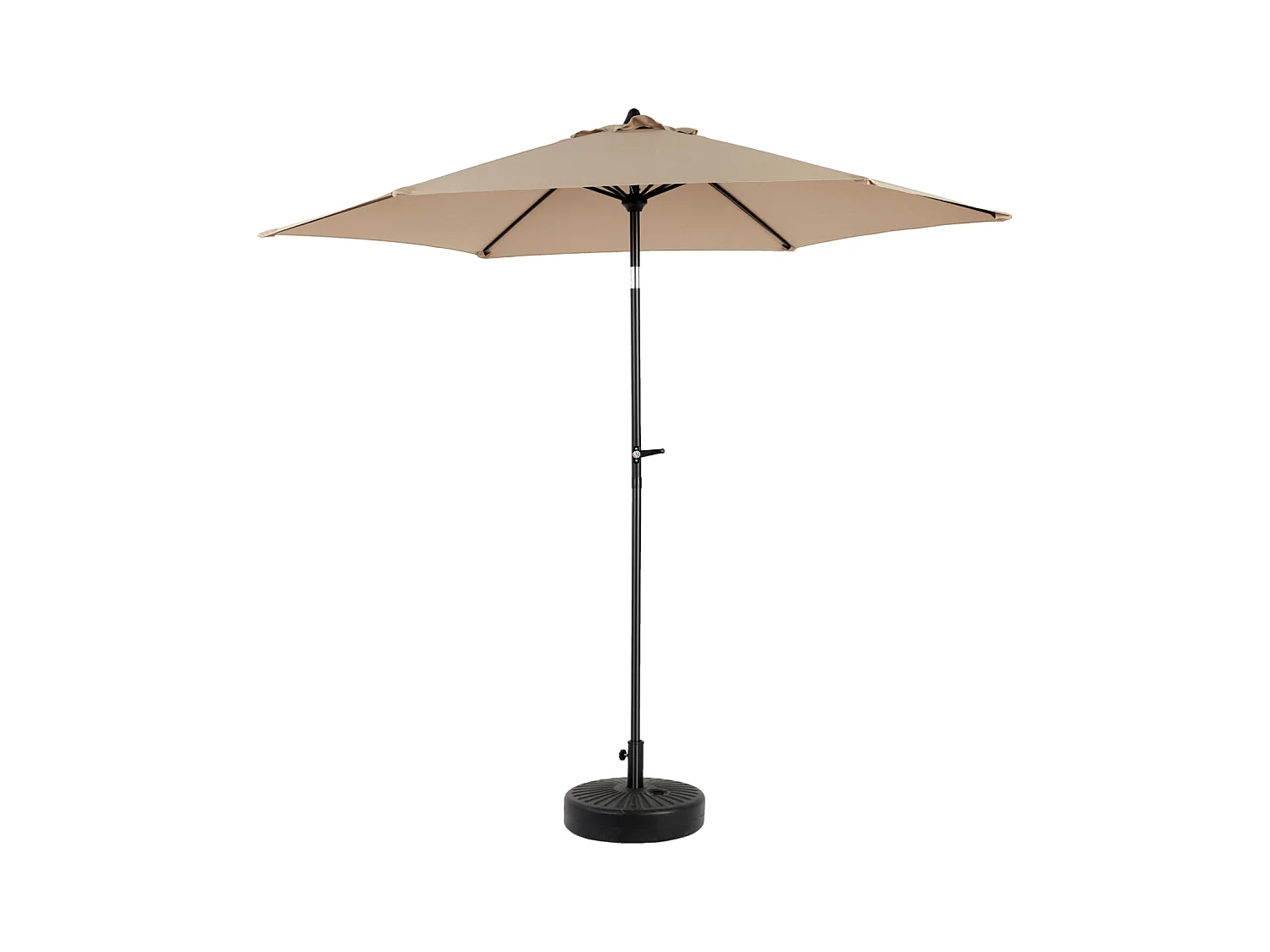 Parasolo deportato per balcone da giardino sulla spiaggia - acciaio e tessuto al 100% in poliestere - senza base - 264x264x250cm - kaki