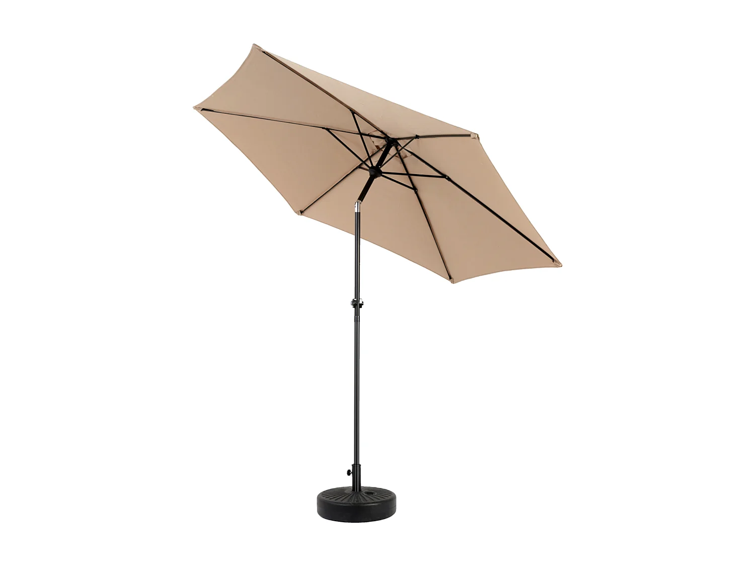 Gedeporteerd parasol voor strandtuin balkon - staal en 100% polyester stof - zonder basis - 264x264x250cm - kaki