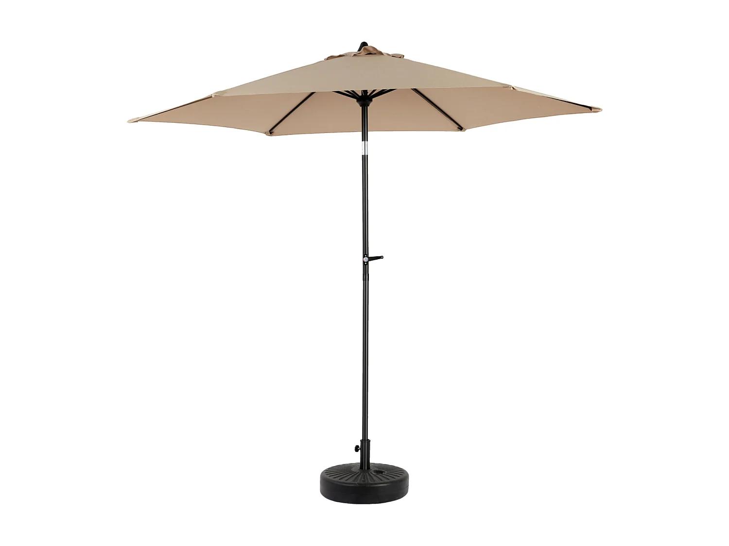Gedeporteerd parasol voor strandtuin balkon - staal en 100% polyester stof - zonder basis - 264x264x250cm - kaki