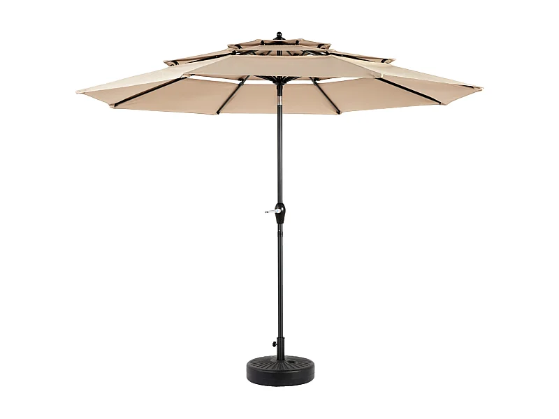 Deportiertes Stahl Parasol - 100% Polyester Stoff - Für Strandgartenbalkon - ohne Basis - 294x294x250 cm - Khaki - Khaki