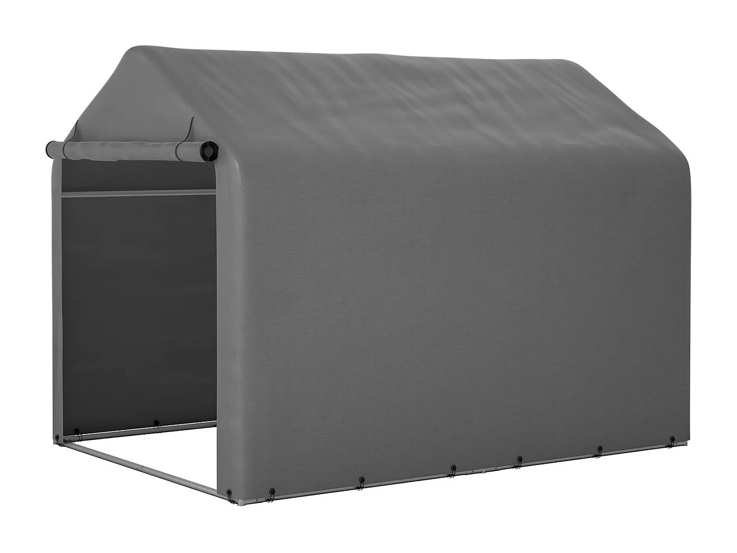 Abri de jardin - cadre métal en acier galvanisé et tissu en PE - Garage - 160x220x165cm - Gris