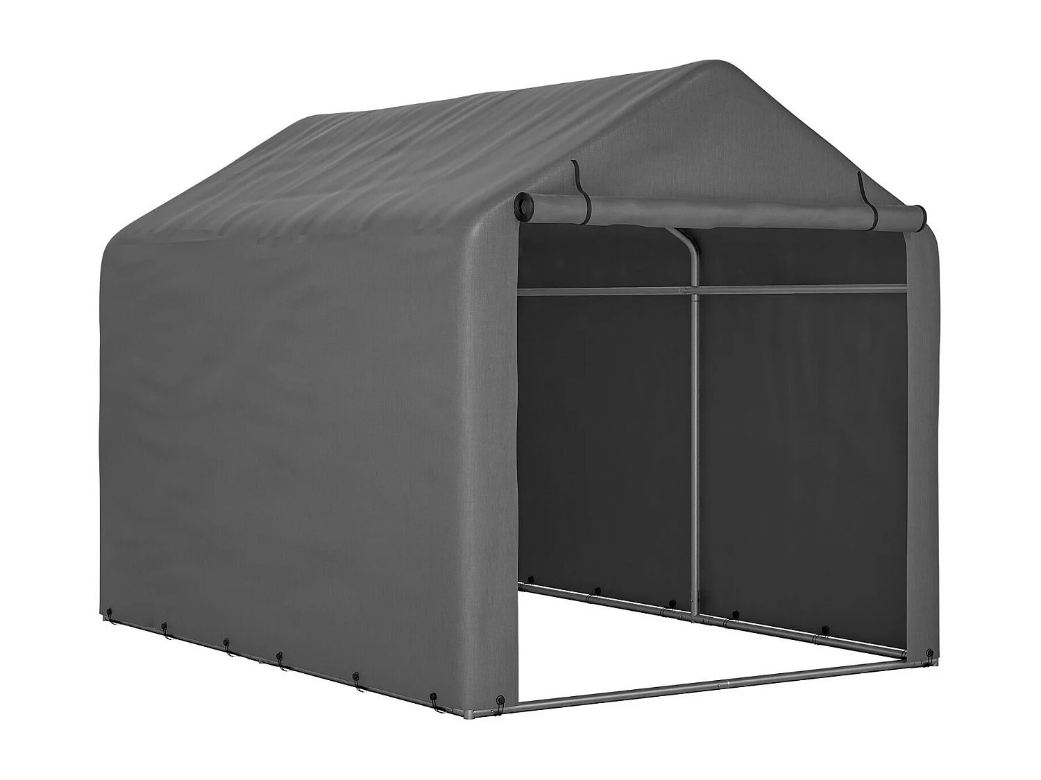 Gardenopvang - Gegalvaniseerd stalen metalen frame en PE -stof - Garage - 160x220x165cm - Grijs