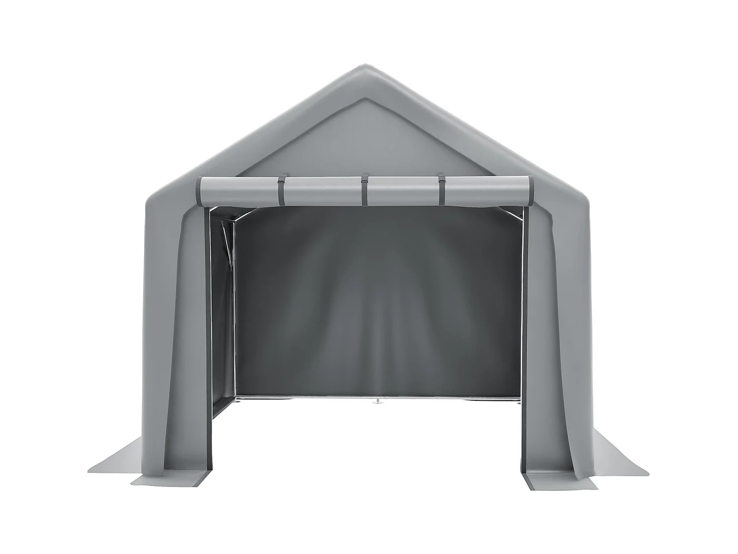 Gardenopvang - Gegalvaniseerd stalen metalen frame en PE -stof - Garage - 244x241x217cm - Grijs