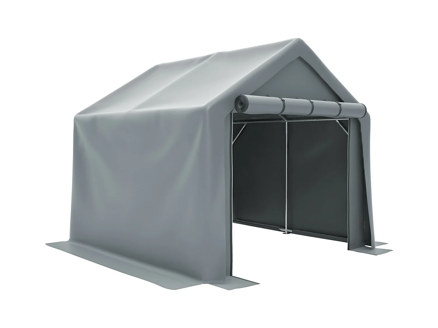 Gardenopvang - Gegalvaniseerd stalen metalen frame en PE -stof - Garage - 244x241x217cm - Grijs