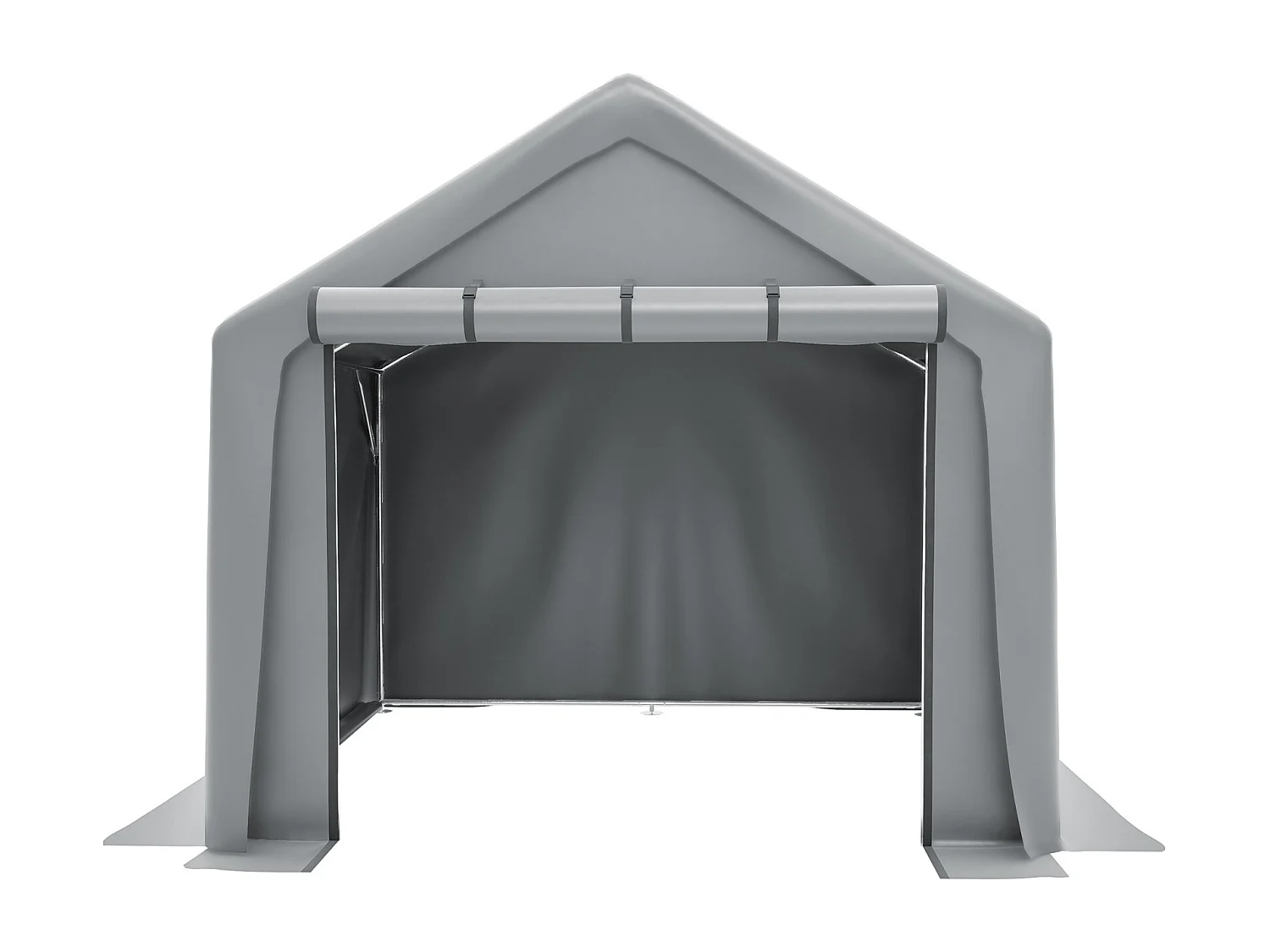 Gartenschutz - verzinkter Stahlmetallrahmen und PE -Stoff - Garage - 244x241x217cm - Grau