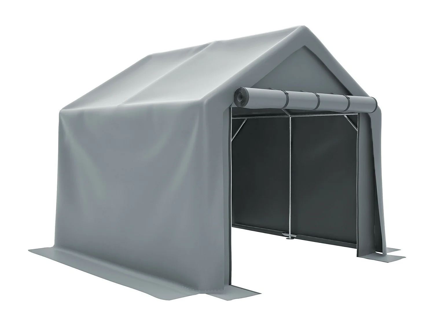 Gartenschutz - verzinkter Stahlmetallrahmen und PE -Stoff - Garage - 244x241x217cm - Grau