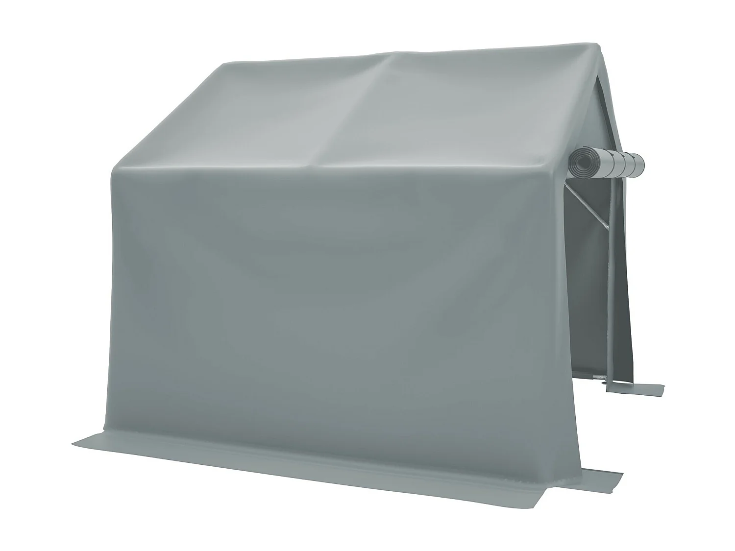 Gartenschutz - verzinkter Stahlmetallrahmen und PE -Stoff - Garage - 244x241x217cm - Grau