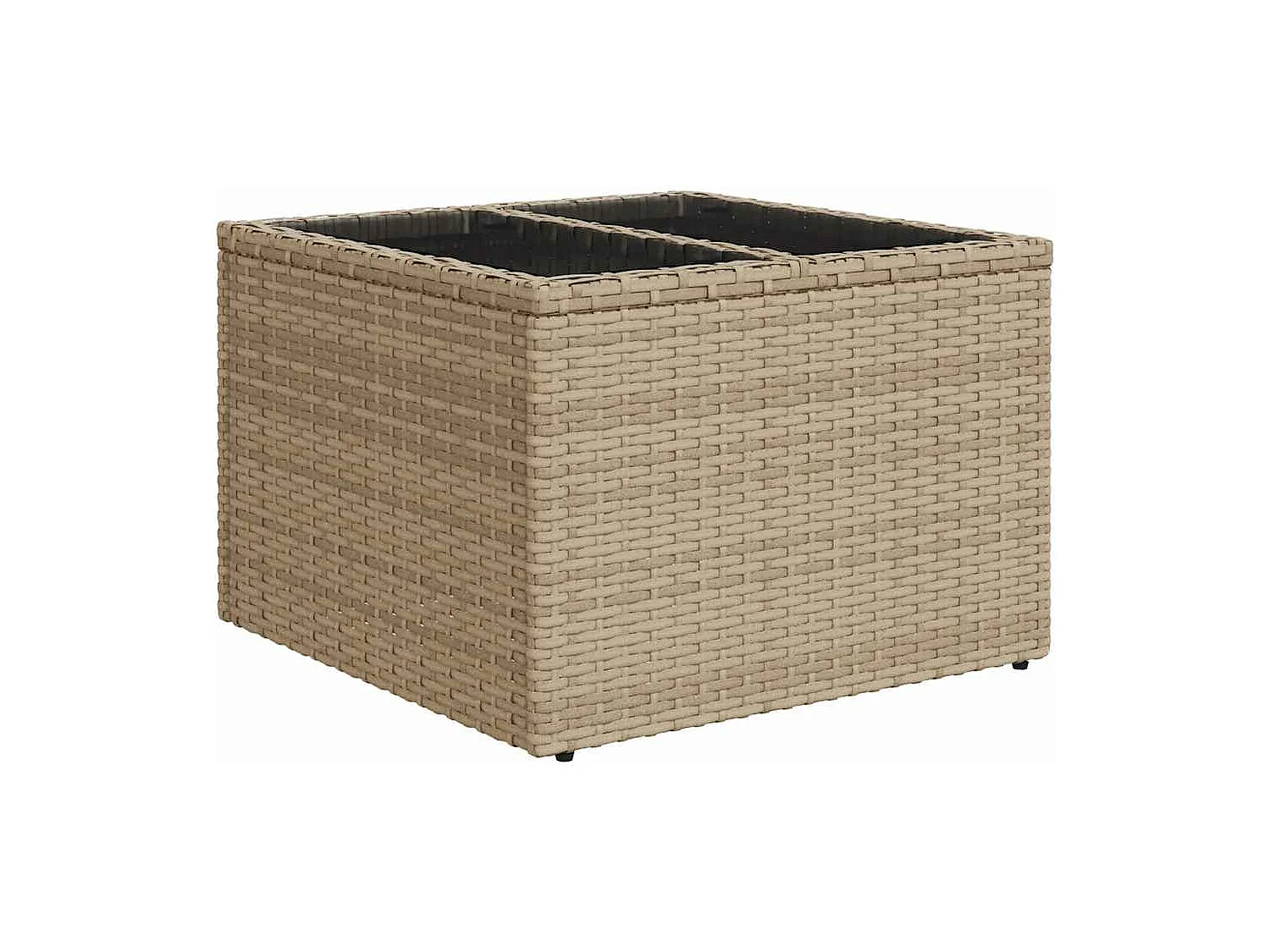 Gartenmöbel-Set mit Kissen 8-tlg. beige gewebtes Harz