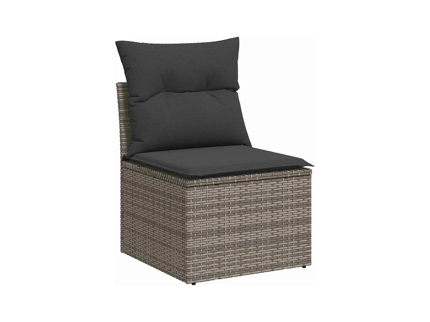 Set mobili da giardino con cuscini 10 pz in resina intrecciata grigia