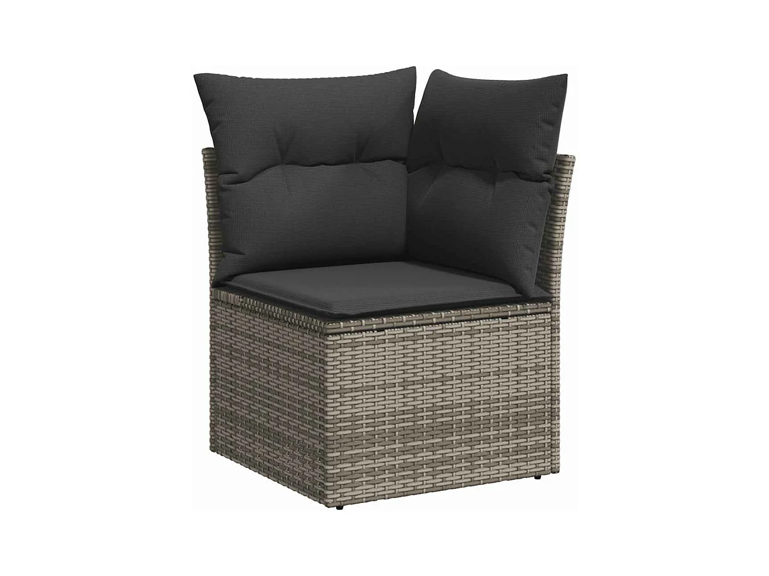 Set mobili da giardino con cuscini 10 pz in resina intrecciata grigia