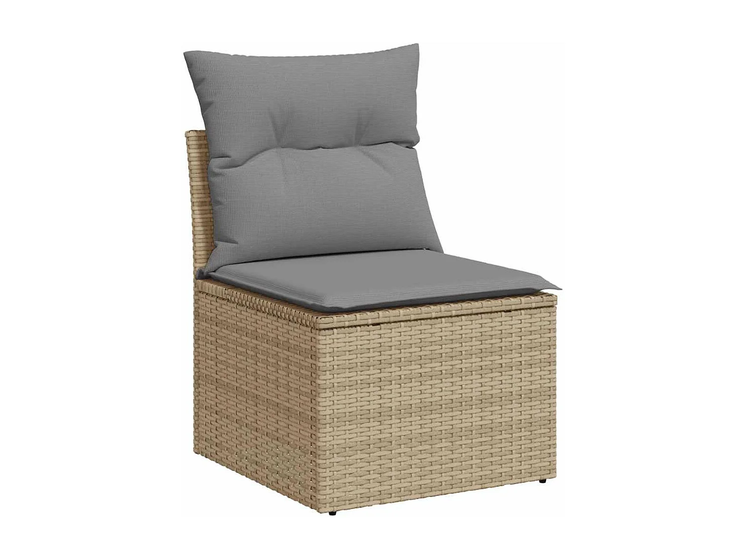 Salon de jardin avec coussins 7 pcs beige résine tressée