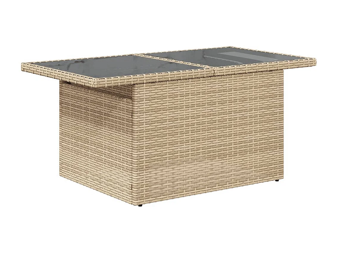 Salon de jardin avec coussins 6 pcs beige résine tressée