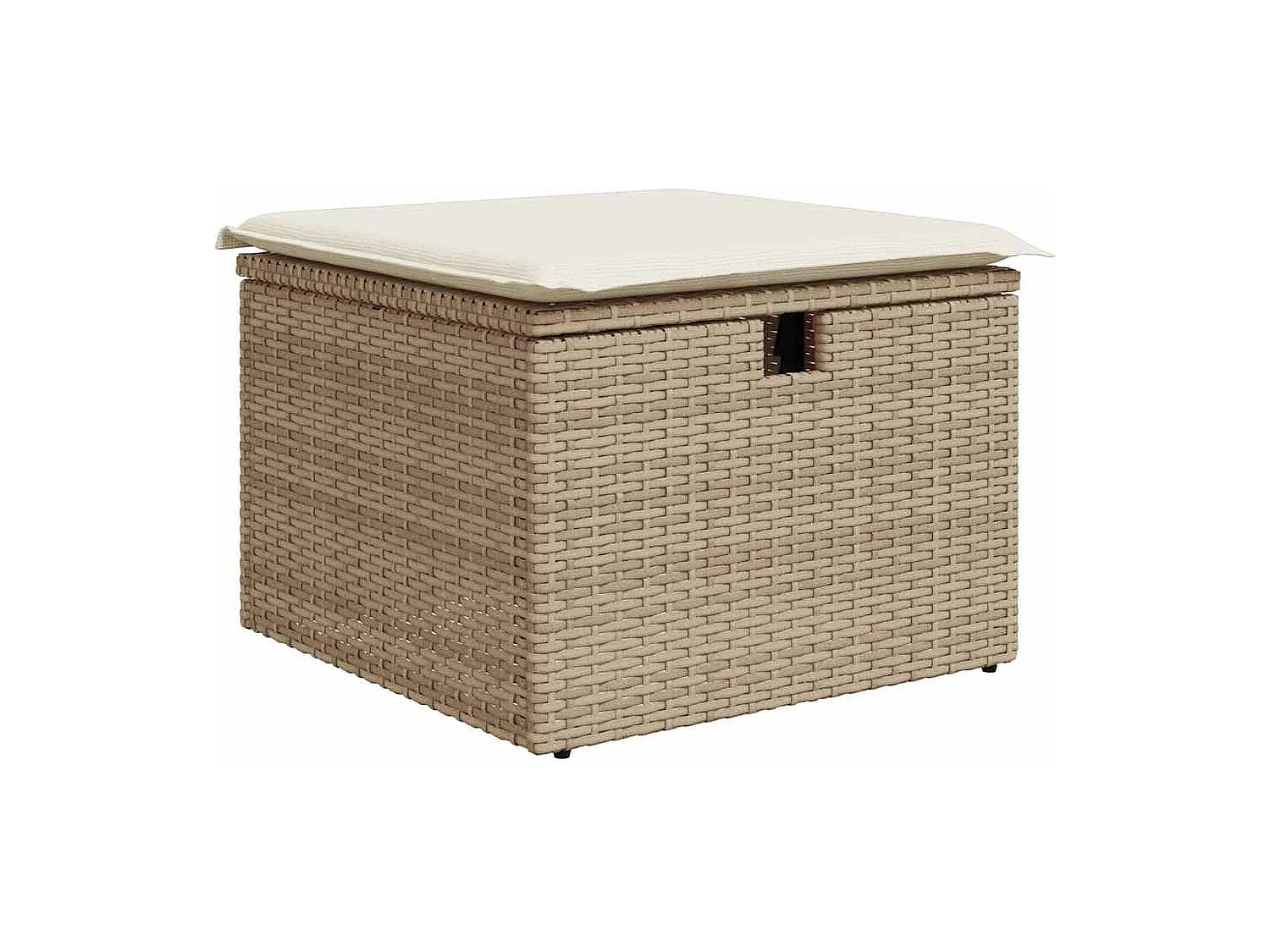 Salon de jardin avec coussins 8 pcs beige résine tressée