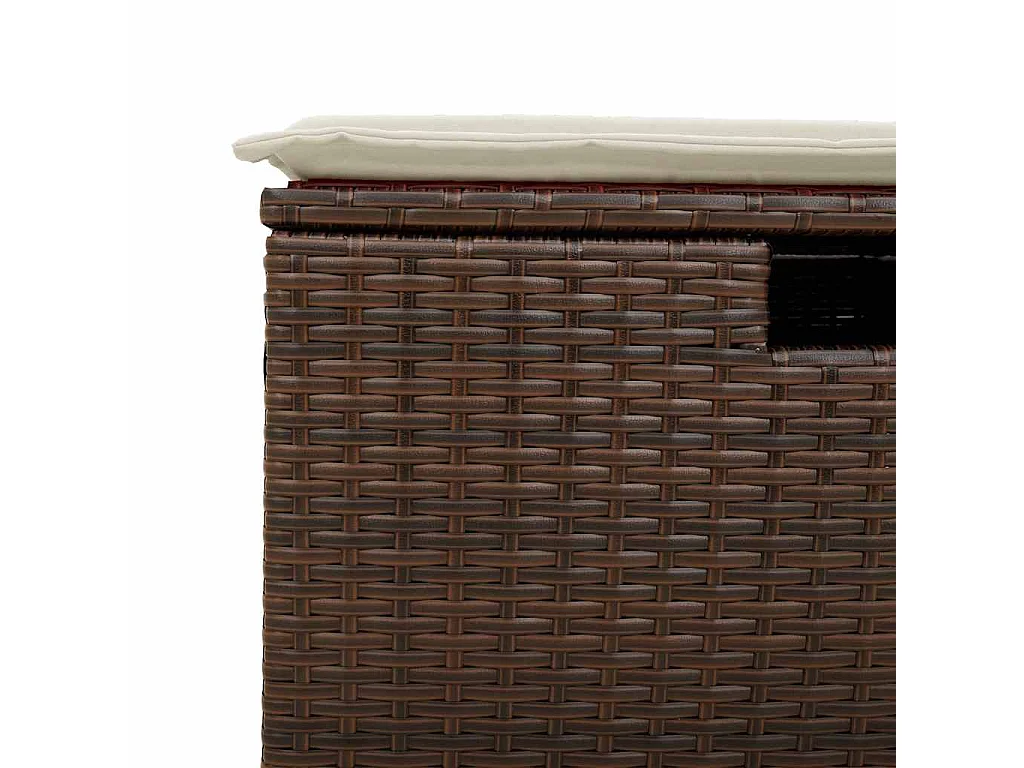 Salon de jardin avec coussins 6 pcs marron résine tressée