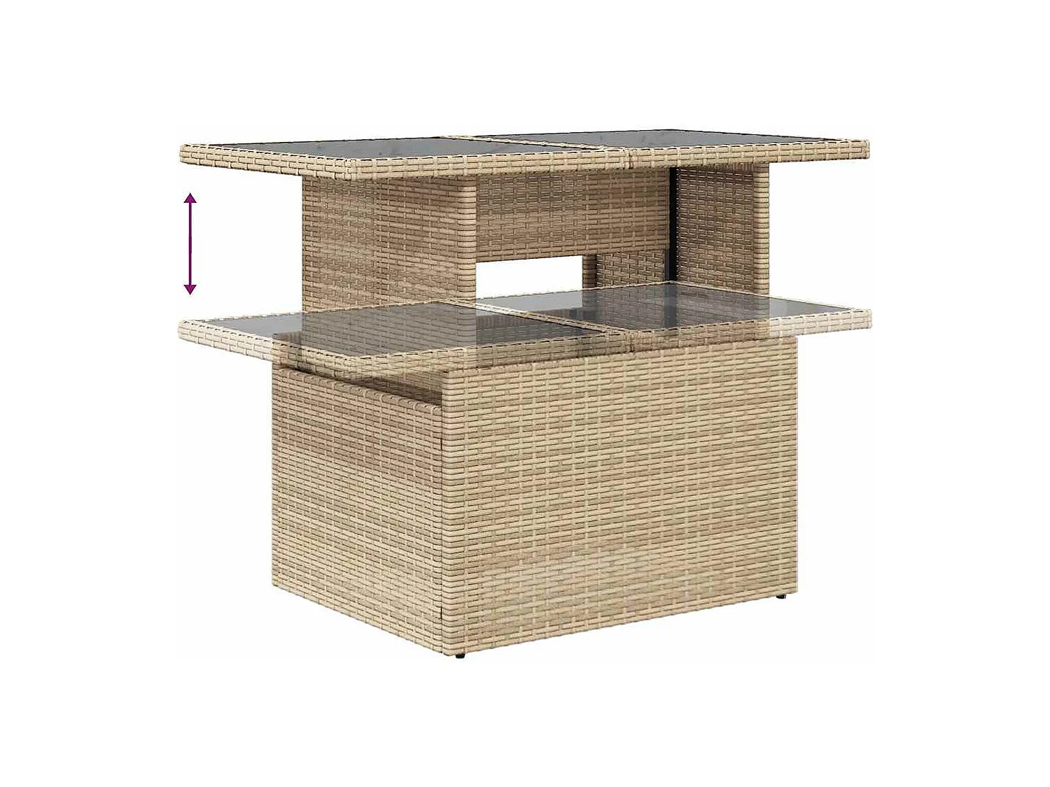 Gartenmöbel-Set mit Kissen 5-tlg. beige gewebtes Harz