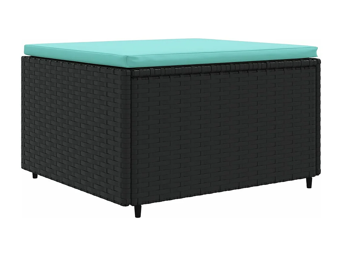 Salon de jardin 6 pcs avec coussins Noir Résine tressée