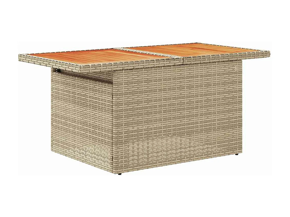 Salon de jardin avec coussins 5 pcs beige résine tressée