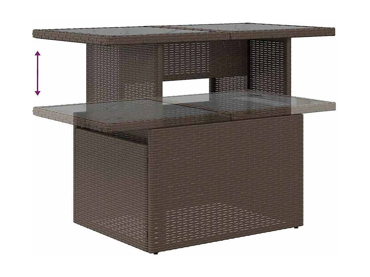 Tuinmeubelset met kussens 5 stuks bruin gevlochten hars
