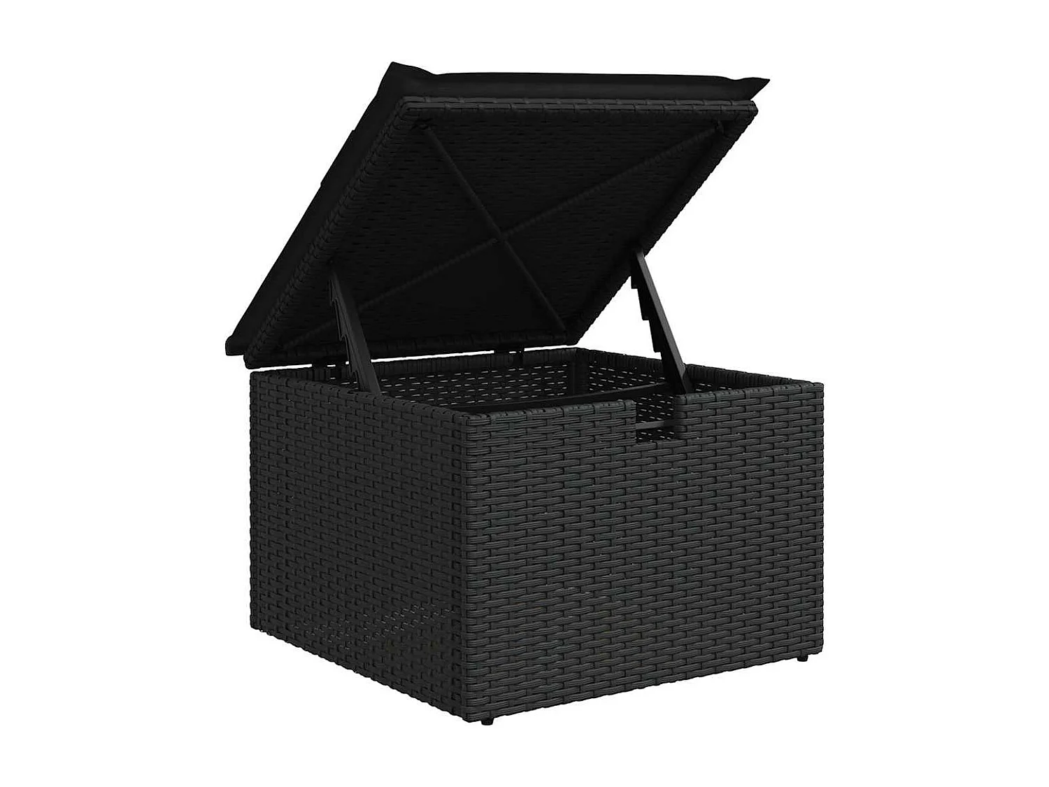 Salon de jardin 8 pcs avec coussins noir résine tressée