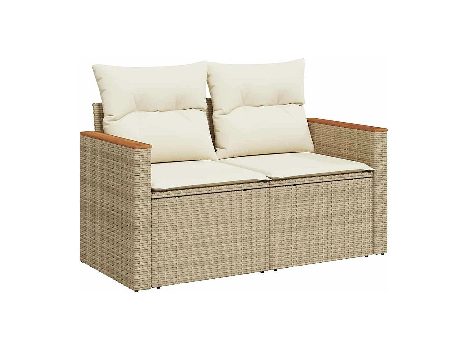 Set mobili da giardino con cuscini 6 pz beige resina intrecciata