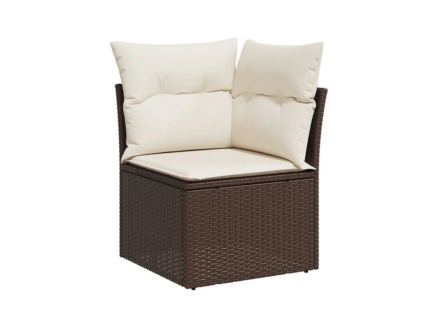 Set di mobili da giardino 4 pezzi con cuscini marroni in resina intrecciata