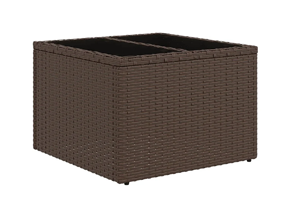Gartenmöbel-Set mit Kissen 9-tlg. braunes Korbgeflecht