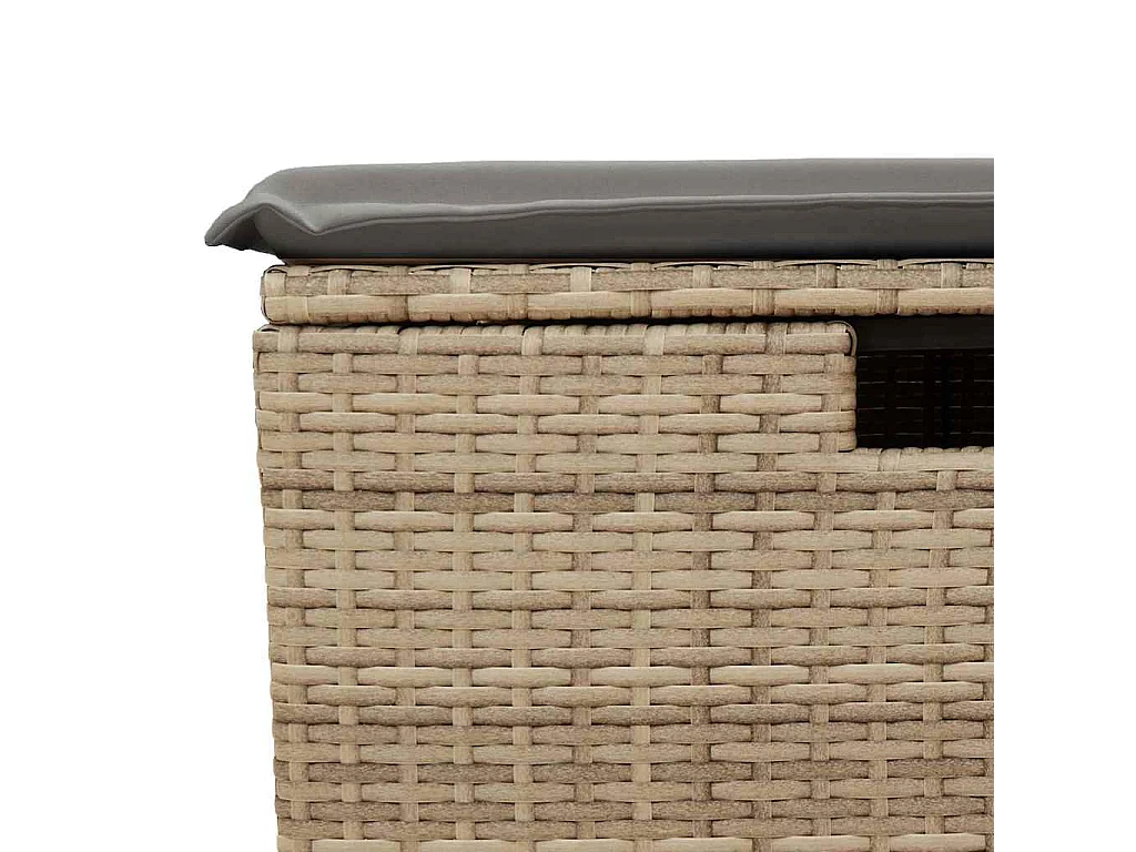 Salon de jardin avec coussins 5 pcs beige résine tressée